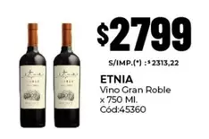 Etnia - Vino Gran Roble x 750 Ml. Cód:45360