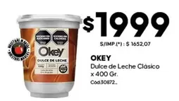 Okey - Dulce de Leche Clásico x 400 Gr. Cód.30872.