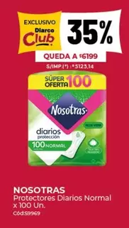 Nosotras - Protectores Diarios Normal x 100 Un. Cód.s9969