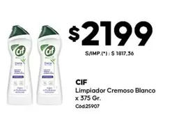 Cif - Limpiador Cremoso Blanco x 375 Gr. Cód:25907