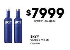 Skyy - Vodka x 750 Ml. Cód45231