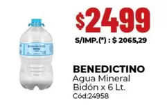 Benedictino - Agua Mineral Bid
uevoacute;n x 6 Lt. C3f3d:24958