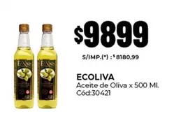 Ecoliva - Aceite de Oliva x 500 Ml. Cód:30421