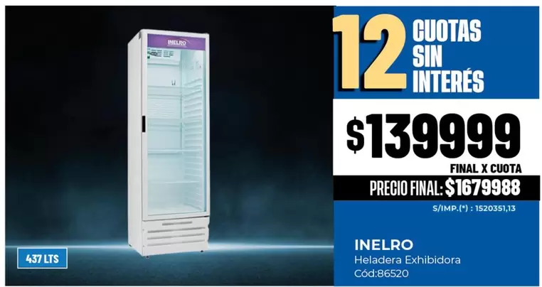 Inelro - Heladera Exhibidora Cód B6520