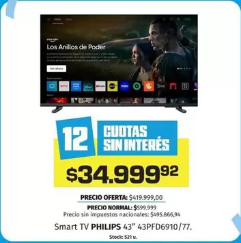 Philips - Smart TV 43" 43PFD6910/77