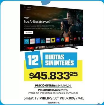 Philips - Smart TV 50" PUD7309/774K