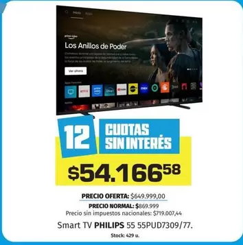 Philips - Smart TV 55 55PUD7309/77