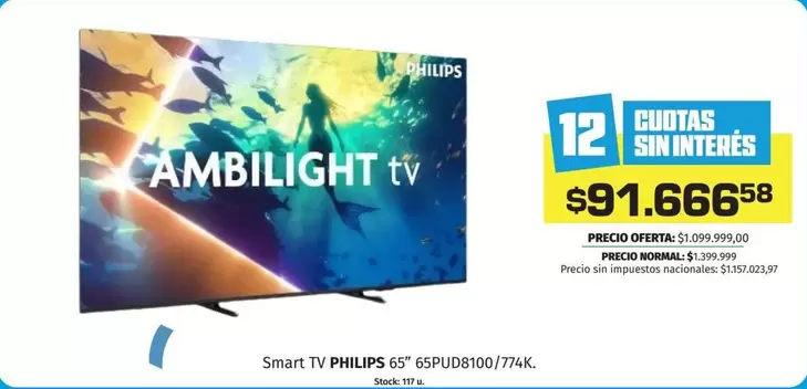 Philips - Smart TV 65" 65PUD8100/774K