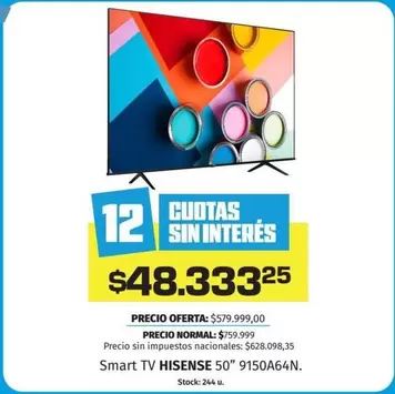 Hisense - Smart TV 50" 9150A64N