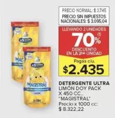 Magistral - DETERGENTE ULTRA LIMÓN DOY PACK