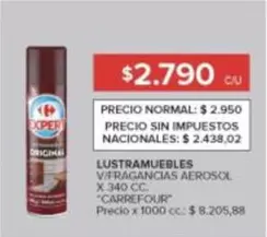 Carrefour - Lustramuebles V/Fragancias Aerosol X 340 Cc