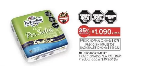 La paulina - Queso Por Salut Fraccionado