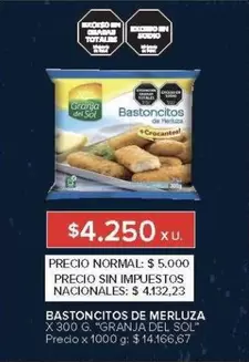 Granja del Sol - BastoncitOS DE MERLUZA