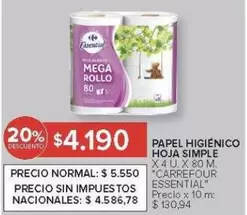 X$ - PAPEL HIGIÉNICO HOJA SIMPLE