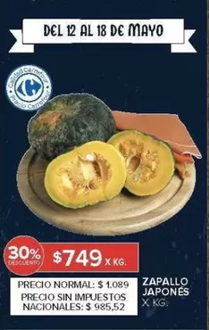 Carrefour - ZAPALLO JAPONÉS