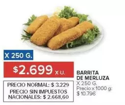 X$ - BARRITA DE MERLUZA