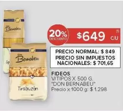 X$ - Fideos V/Tipos