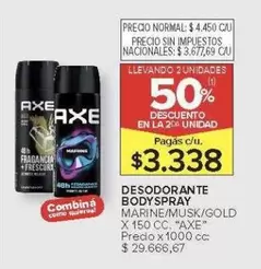 Axe - DESODORANTE BODYSPRAY MARINE/MUSK/GOLD