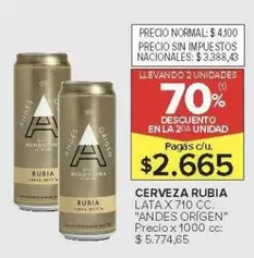 Andes - CERVEZA RUBIA LATA