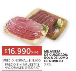 X$ - MILANESA DE CUADRADA/ BOLA DE LOMO DE NOVILLO