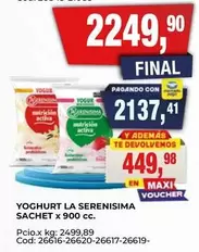 X$ - YOGHURT LA SERENISIMA SACHET