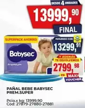 Babysec - PAÑAL BEBE PREM.SUPER