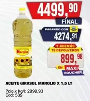 Marolio - ACEITE GIRASOL X 1,5 LT