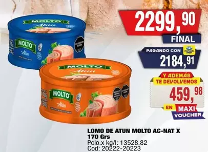 Molto - LOMO DE ATUN AC-NAT X 170 Grs