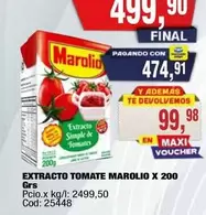 Marolio - EXTRACTO TOMATE MAROLIO X 200 GRS