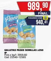 Paseo - GALLETAS SEMILLAS x250 GR