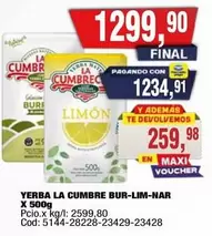 la cumbre - YERBA LA CUMBRE BUR-LIM-NAR X 500G