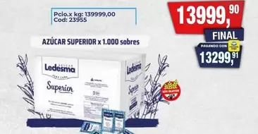 Ledesma - AZÚCAR SUPERIOR x 1.000 sobres