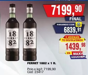 X$ - FERNET 1882 x 1 lt.