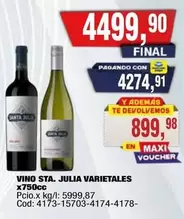 Santa Julia - VINO STA. JULIA VARIETALES