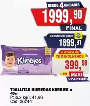 Kimbies - TOALLITAS HUMEDAS x 48u