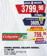 Colgate - CREMA DENTAL COLGATE HERBAL x 140 GR