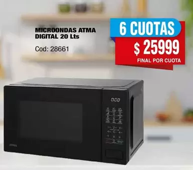 Atma - MICROONDAS DIGITAL 20 Lts Cod: 28661