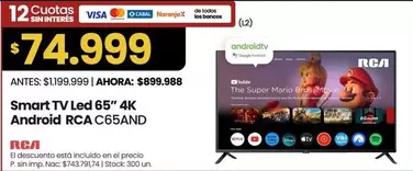 RCA - Smart TV Led 65" 4K Android C65AND