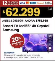 Samsung - Smart TV Led 55" 4K Crystal