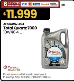 Total Quartz 7000 10W40 4 L