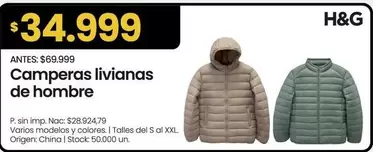 Origen - Camperas livianas de hombre