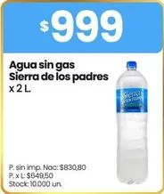 Sierra de los Padres - Agua sin gas