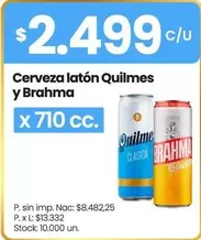 Quilmes - Cerveza latón  y Brahma