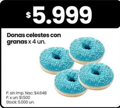 X$ - Donas celestes con granas