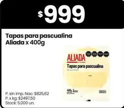 X$ - Tapas para pascualina