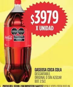 Coca cola - GASEOSA DESCARTABLE, ORIGINAL O SIN AZÚCAR