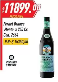 Fernet Branca - Fernet Mentha x 750 Cc Cod. 2664