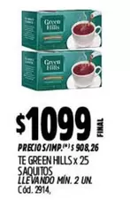 Green Hills - TE GREEN HILLS x 25 SAQUITOS (Cod. 2914)