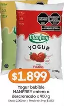 Manfrey - Yogur bebible entero o descremado
