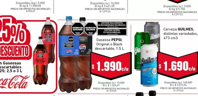 Pepsi - Gaseosa Original o Black
